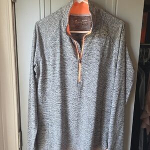 Under Armour Women's Gray and Bright Peach Long Sleeve Top